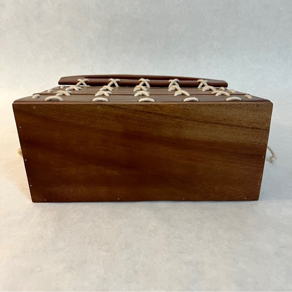 ANTHROPOLOGIE / GUADALUPE DESIGN Moira Wood Paneled Tote Bag - Picture 8 of 9